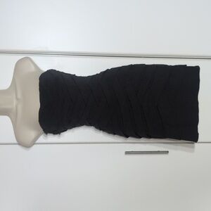 Forever 21 Black Pleated Cowl Neck Mini Dress